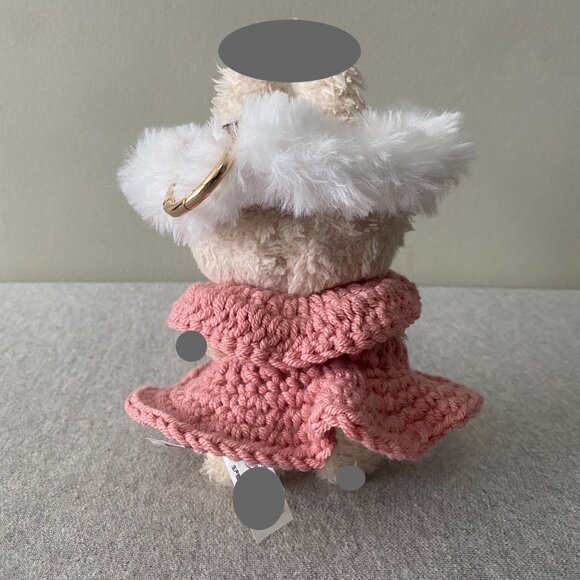 Handmade Crochet Cute Pink White Holiday Winter Outfit for 17cm Doll 3-Piece Set - Picture 3 of 5